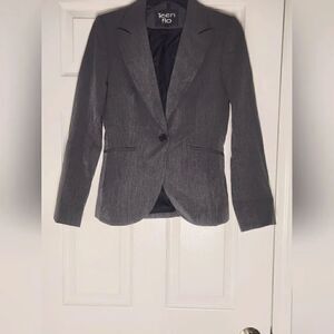 Teenflo 6 Gray Lined 1 Button Lngslv Women's Blazer